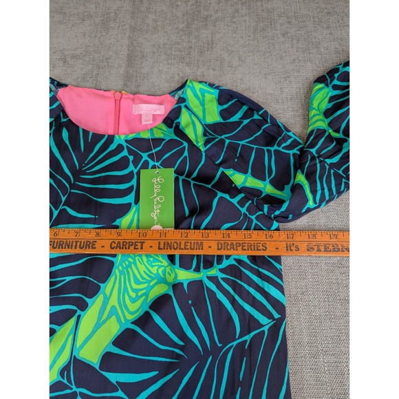 NWT Lilly Pulitzer Dress Womens Sz 2 Carol Under the Palms Green Leaves Shift - Picture 4 of 8